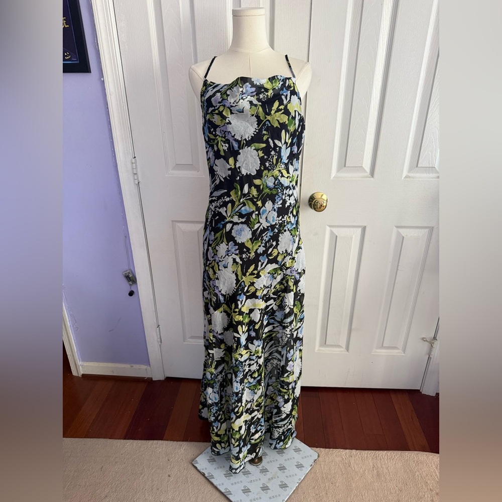 Abercrombie & Fitch Floral Maxi Dress - Black and Green